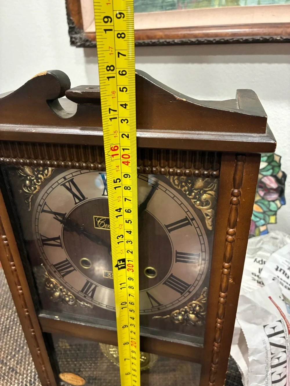 Centurion Classic Brown and Gold Mantel Wall Clock - 35 Day Movement
